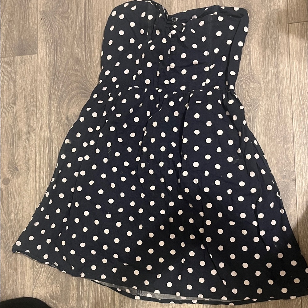 Polka Dot Strapless Dress
